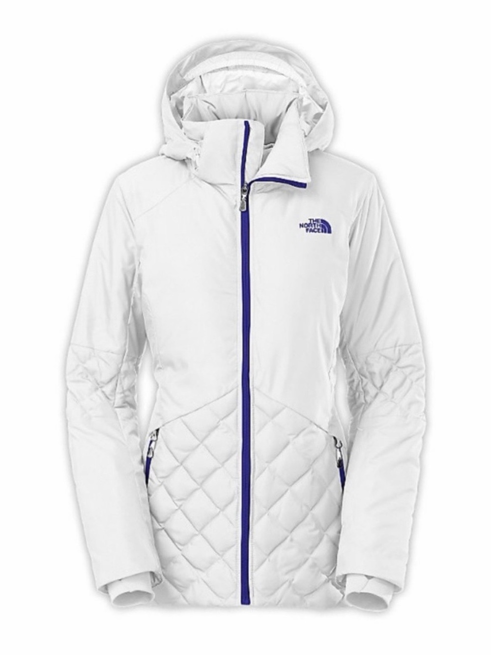 The North Face Women's White Caspian Hooded with Blue Trim